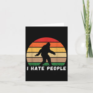 Ik haat mensen - Grappige Bigfoot Retro Sasqua Kaart
