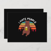 Ik haat mensen - grappige campagne buiten briefkaart (Voorkant / Achterkant)