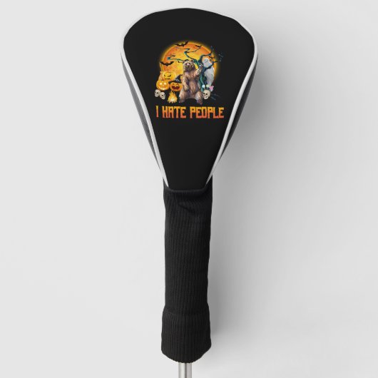 Ik haat mensen Halloween nachtmerrie t shirt Golfheadcover (Voorkant)