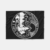 Ik haat mensen, ik hou van kamperen fleece deken (Voorkant (Horizontaal))