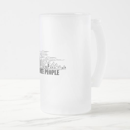 Ik haat mensen matglas bierpul (Voorkant rechts)