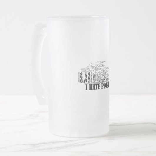 Ik haat mensen matglas bierpul (Voorkant links)