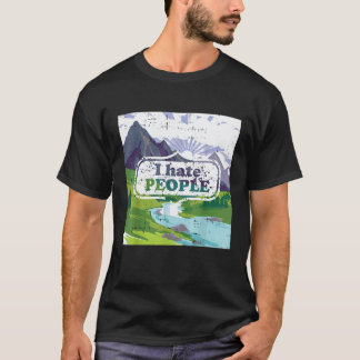 Ik Haat Mensen Pret Ny Natuur Buiten Kamperen Wand T-shirt