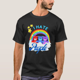 Ik haat mensen regenboogBeer Sarcastisch Introvert T-shirt