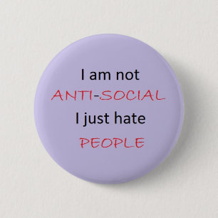 Ik haat mensen ronde button 5,7 cm