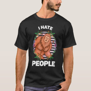 Ik haat mensen Sasquatchgrote Voet Grafisch T-shirt