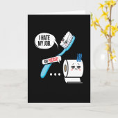 Ik haat mijn banenserie Tandenborstel Kaart (Gele Bloem)