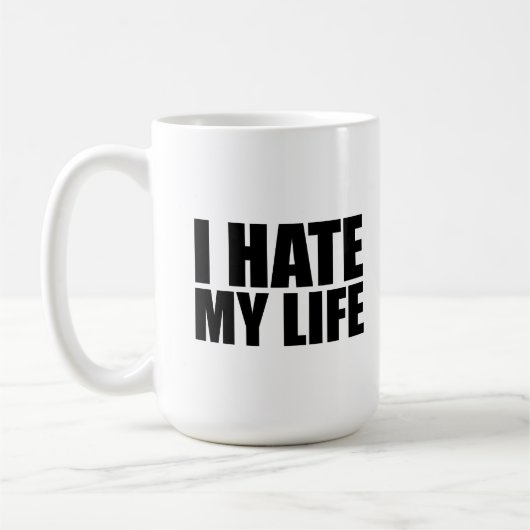 Ik haat mijn leven koffiemok (Links)