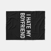 Ik haat mijn vriend, grappig, grappen, sarcastisch fleece deken (Voorkant (Horizontaal))