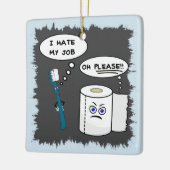 Ik haat mijn werk keramische versiering keramisch ornament (Links)