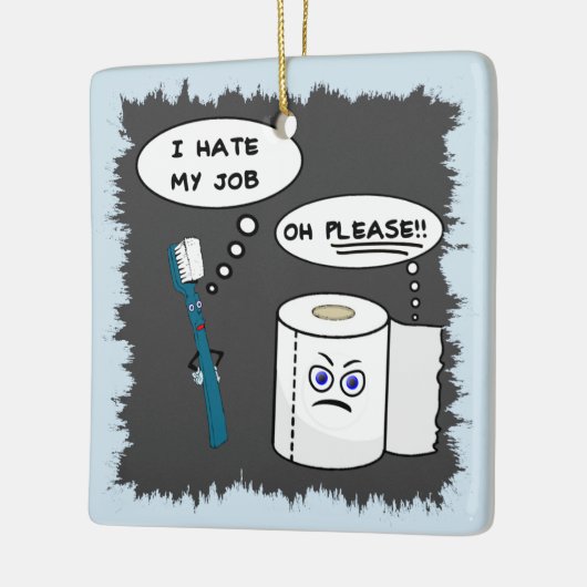 Ik haat mijn werk keramische versiering keramisch ornament (Links)