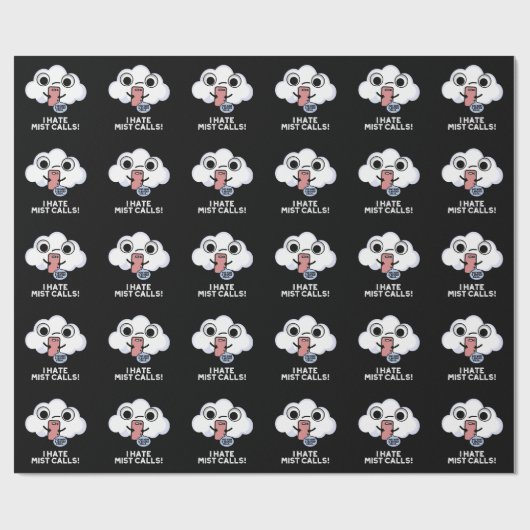 Ik haat mist noemt grappige wolk pun donker BG Cadeaupapier (Vlak)