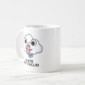 Ik haat mist noemt grappige wolkenwoordspeling koffiemok (Voorkant links)