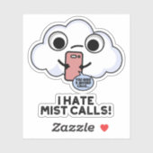 Ik haat mist noemt grappige wolkenwoordspeling sticker (Vel)