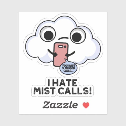 Ik haat mist noemt grappige wolkenwoordspeling sticker (Vel)