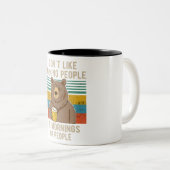 Ik haat morgens mensen en ochtenden en mensen Beer Tweekleurige Koffiemok (Voorkant rechts)