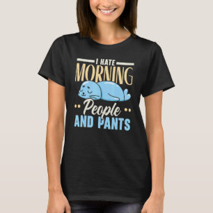 Ik haat morgens mensen en reuzen dierlijk biologie t-shirt