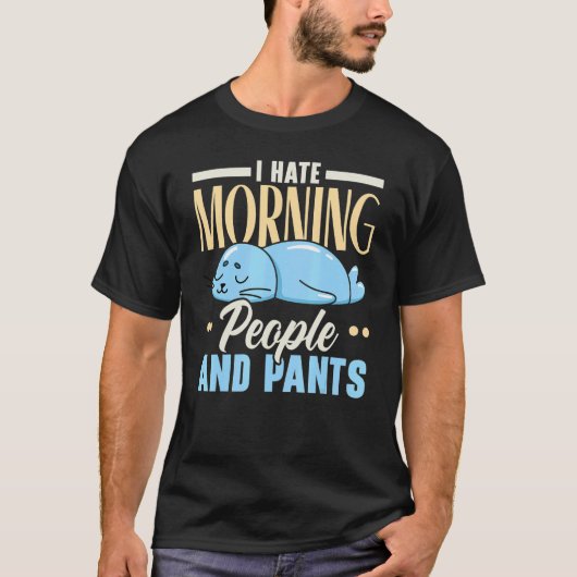 Ik haat morgens mensen en reuzen dierlijk biologie t-shirt (Voorkant)