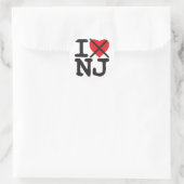 Ik haat NJ - New Jersey Ronde Sticker (Tas)