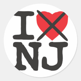 Ik haat NJ - New Jersey Ronde Sticker