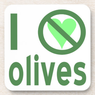Ik haat olijven Geen liefde groen Bier Onderzetter