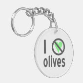 Ik haat olijven geen liefde sleutelhanger (Voorkant Links)