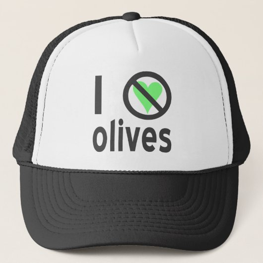 Ik haat olijven geen liefde trucker pet (Voorkant)