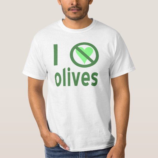 Ik haat Olijven (groen) T-shirt (Voorkant)
