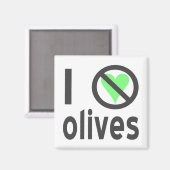 Ik haat olijven (Zwart) Magneet (Voorkant / Achterkant)