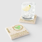 Ik haat paddenstoelen Ik hou niet van paddenstoele Stenen Onderzetter (Zijkant)