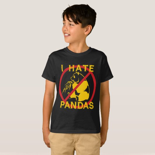 Ik haat Pandas T-shirt (Voorkant volledig)