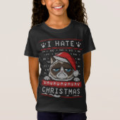 Ik haat Pasen grappige angry Cat Ugly KerstSweater T-shirt (Voorkant)