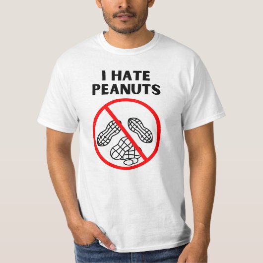 Ik haat pinda's t-shirt (Voorkant)