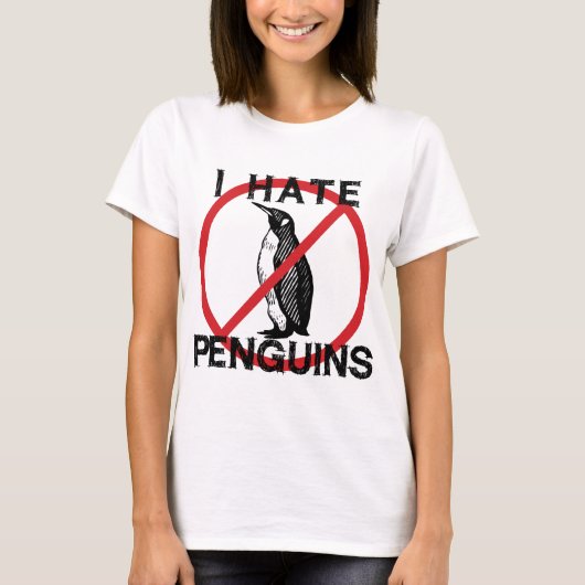 Ik haat pinguïns t-shirt (Voorkant)