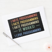 Ik haat programmeren - grappige programmeur I Rechthoekige Sticker (Envelop)