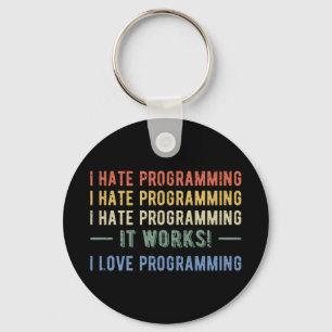 Ik haat programmeren - grappige programmeur I Sleutelhanger