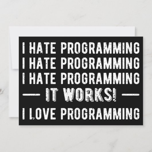 Ik haat programmeren - Grappige programmeur II Kaart (Voorkant)