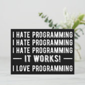 Ik haat programmeren - Grappige programmeur II Kaart (Staand voorkant)