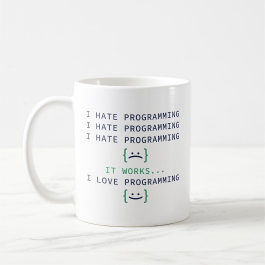 Ik haat Programmering Koffiemok (Links)
