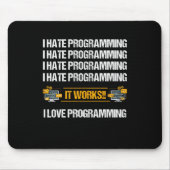 Ik haat Programmeringsprogrammeur Coder Gift Muismat (Voorkant)