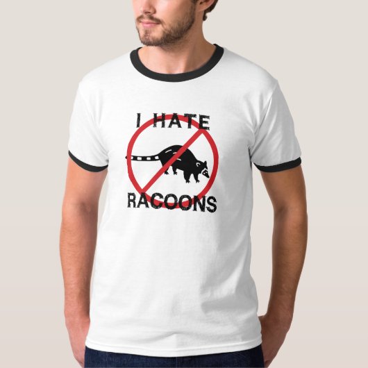 Ik haat Racoons T-shirt (Voorkant)