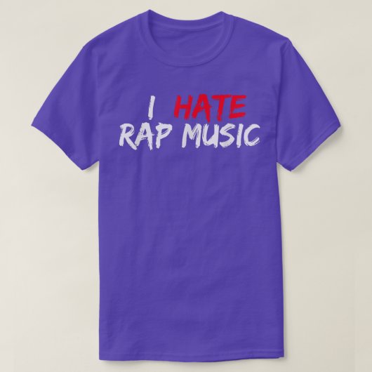 Ik haat Rap Muziek - White Red T-shirt (Design voorkant)