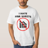 Ik haat roze lakens t-shirt (Voorkant)