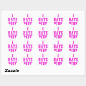 Ik haat roze ronde sticker (Vel)
