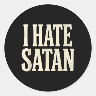 Ik haat Satan Ronde Sticker