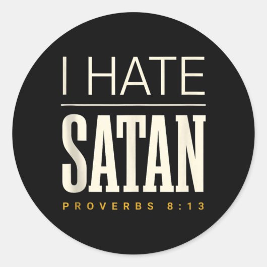 Ik haat Satan Ronde Sticker (Voorkant)