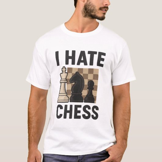 Ik haat schaken t-shirt (Voorkant)