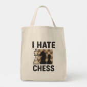 Ik haat schaken tote bag (Achterkant)