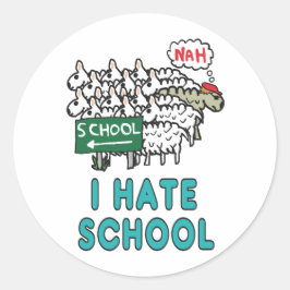 Ik haat school ronde sticker
