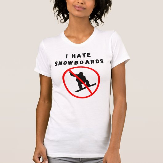Ik haat snowboards t-shirt (Voorkant)